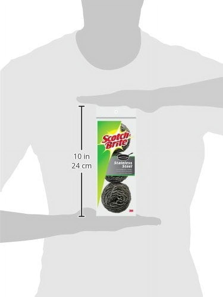 Scotch-Brite Stainless Steel Scour Pad - Dual-Sided - Value Pack - 3 Pack