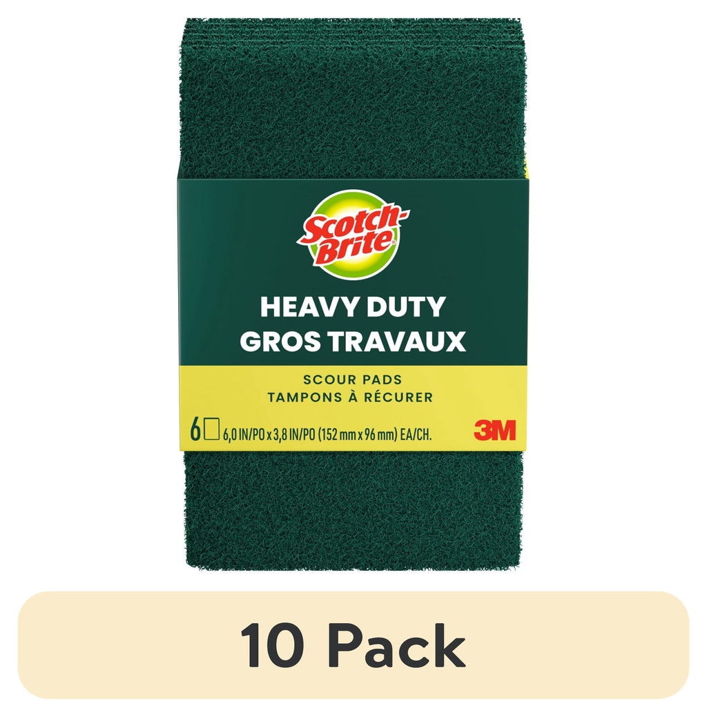 Scotch-Brite Heavy Duty Scour Pads - 6 Sponges Total - 10-Pack