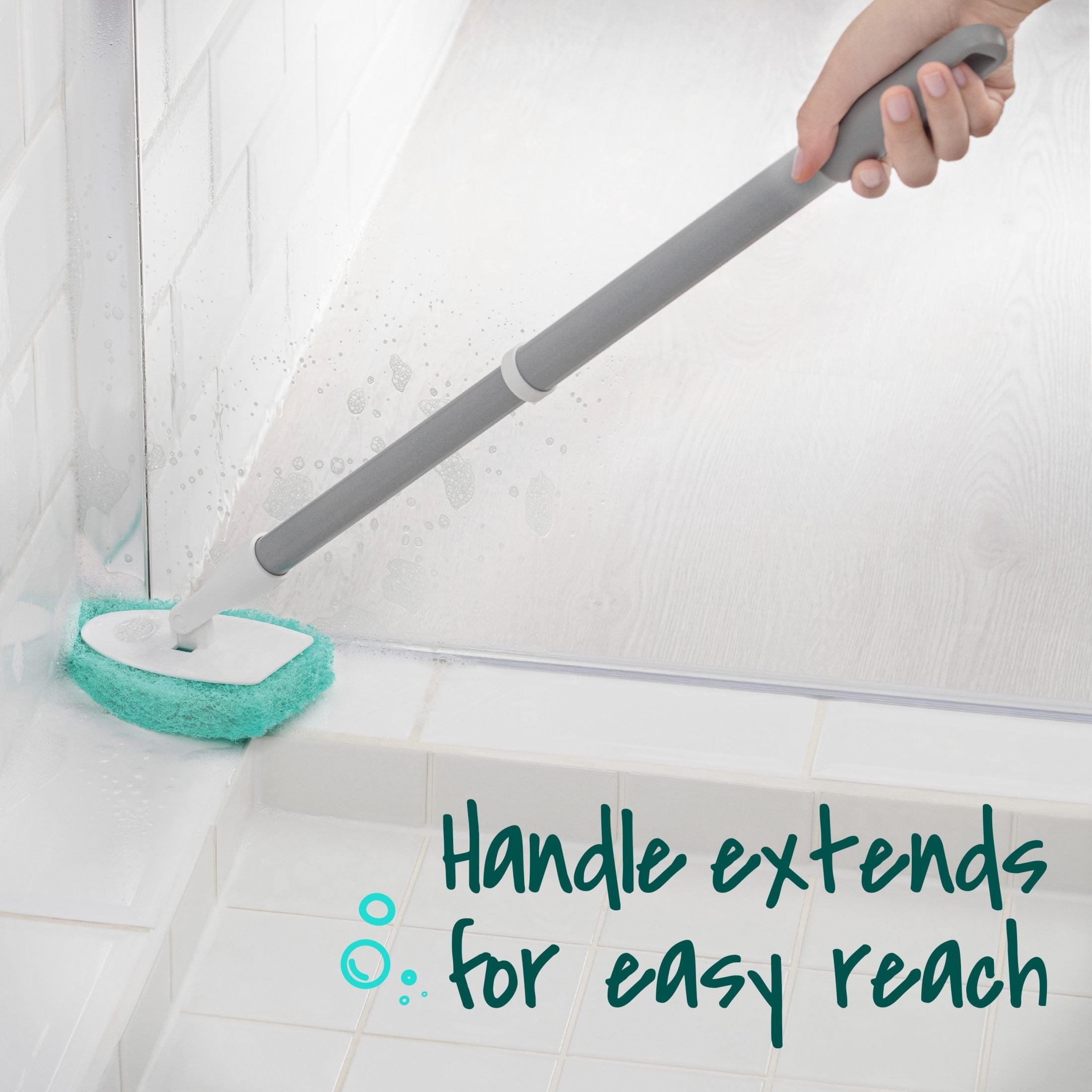 Scotch-Brite Extendable Tub & Tile Scrubber Kit - 1 Handle and 3 Non-Scratch Scrubber Pads