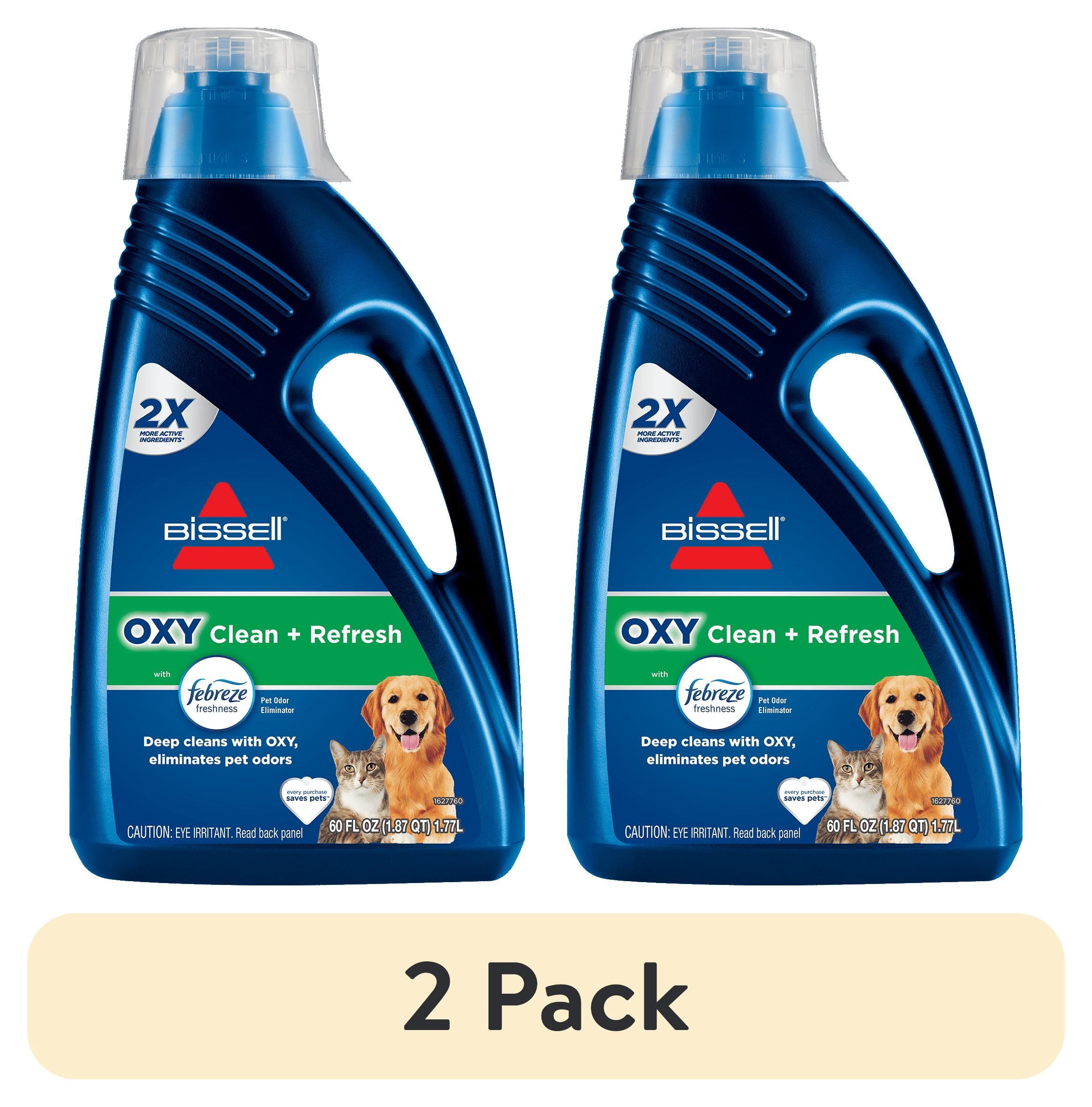 BISSELL OXY Clean + Refresh with Febreze Carpet Cleaning Solution - Fresh Scent, Best Paired with Upright Deep Cleaners, Deep Cleans with Oxy, Eliminates Pet Odors, 5959W, 60 fl oz - 2-Pack