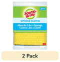 Scotch-Brite Sponge Cloth - Alternative to Towels, Multicolor, 2 Clothes - 2-Pack