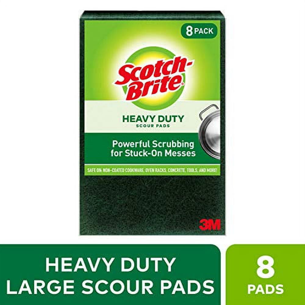Scotch-Brite Heavy Duty Scour Pads: 9 in. x 6 in. (Green) 8-pack