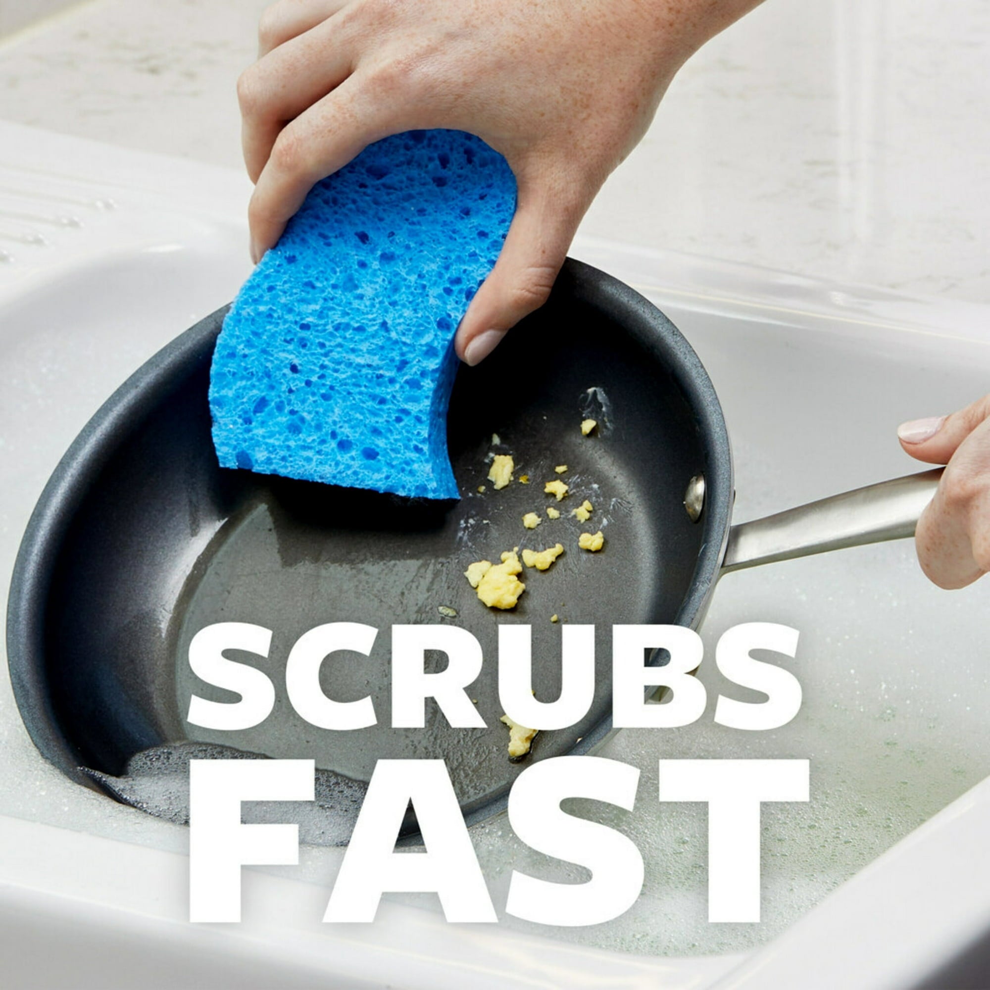 Scotch-Brite Stay Fresh Sponges - Zero Scratch, Odor Free Guarantee, Antibacterial, 3 Scrubbers