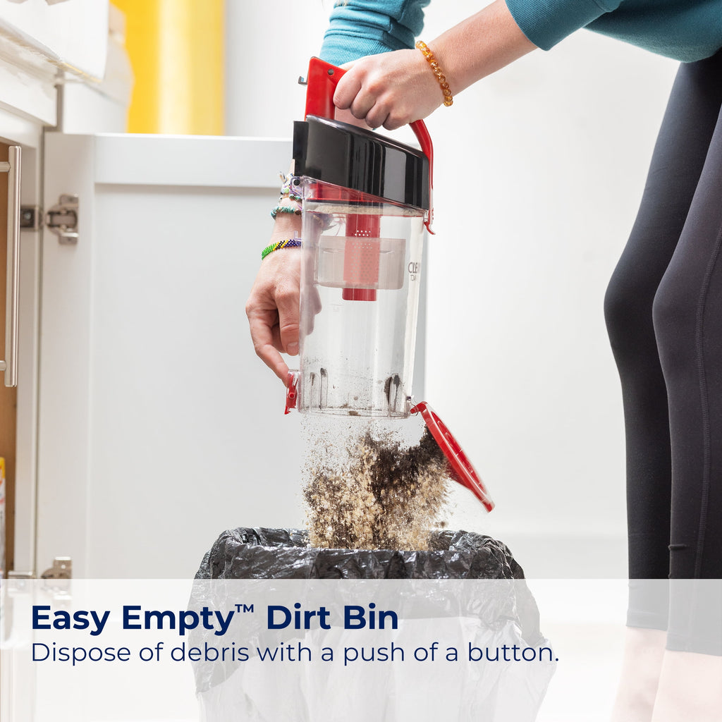 BISSELL CleanView Compact Bagless Upright Vacuum with Scatter-Free Technology - Powerful Suction, Extended Reach, Model 3508T, Red