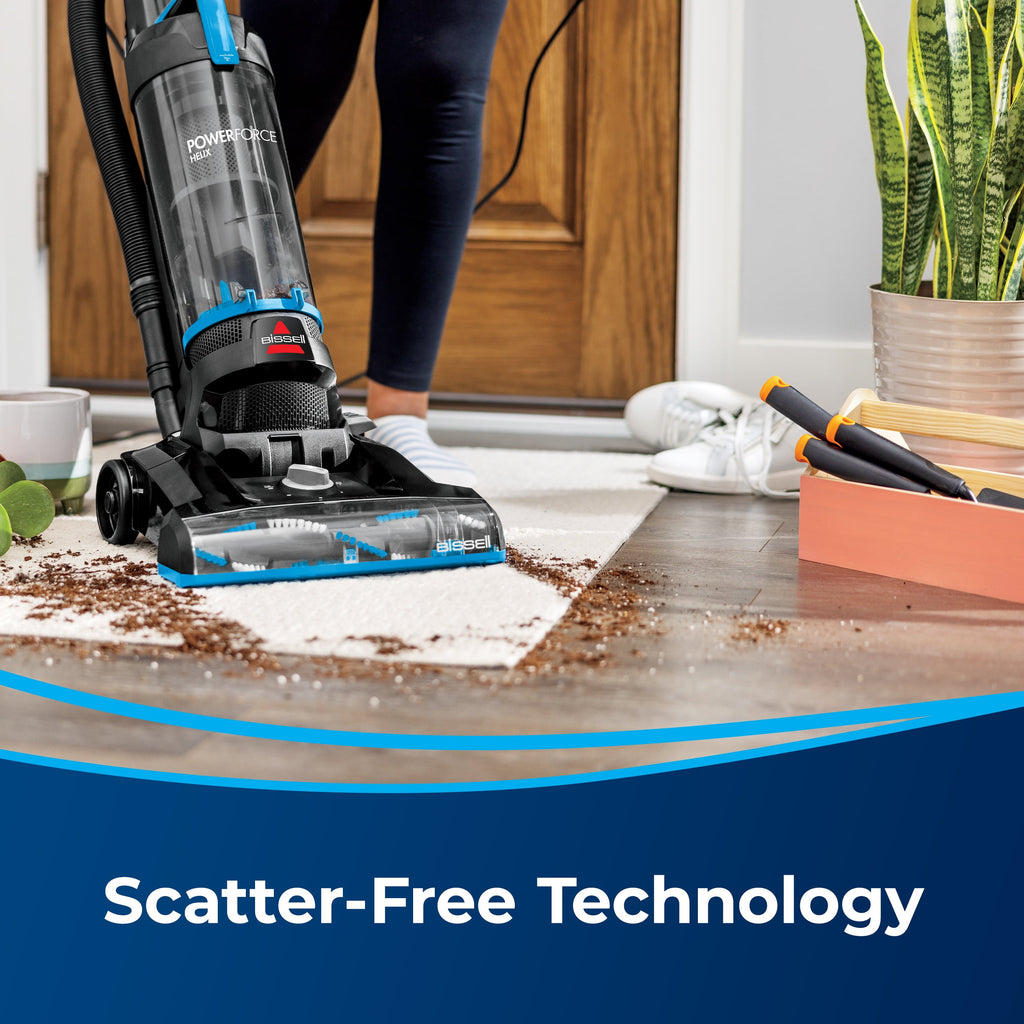 BISSELL PowerForce Helix - Bagless, Upright Vacuum, Pet Friendly, Scatter-Free Technology, Helix Dirt Separation System, Lightweight, 3313, Blue & Black