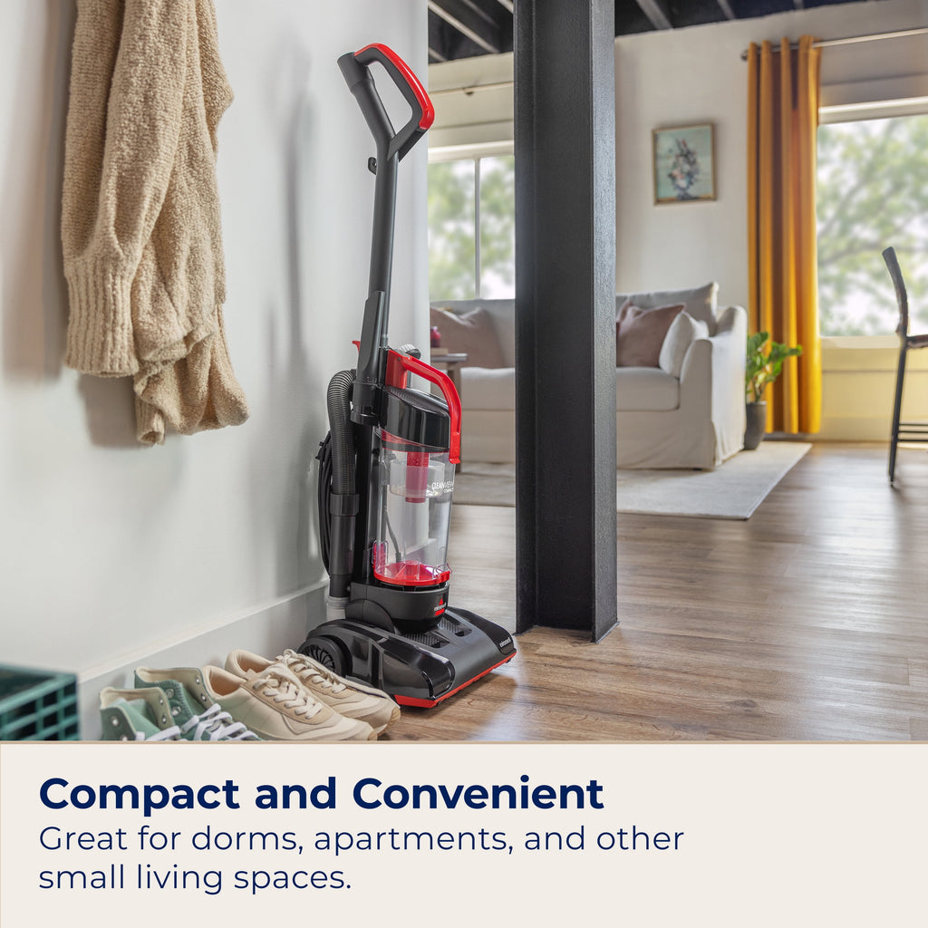BISSELL CleanView Compact Bagless Upright Vacuum with Scatter-Free Technology - Powerful Suction, Extended Reach, Model 3508T, Red