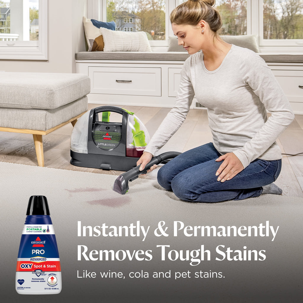 BISSELL Advanced Pro Oxy Spot and Stain Cleaner with StainProtect - Portable Deep Cleaning Formula, Fresh Scent, Removes Stains, Eliminates Odors, and Shield Carpets, 32 fl oz, 2038W - 2-Pack
