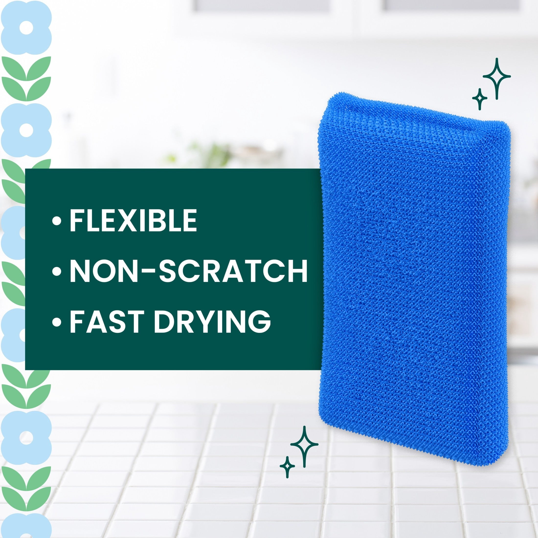 Scotch-Brite Brite Blooms Collection - 2 Extra Gentle Scrub Sponges and 4 Dobie Non-Scratch Sponges