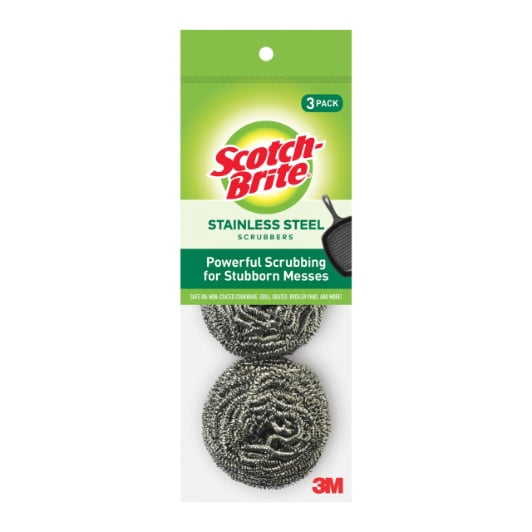 Scotch-Brite Stainless Steel Scour Pad - Dual-Sided - Value Pack - 3 Pack