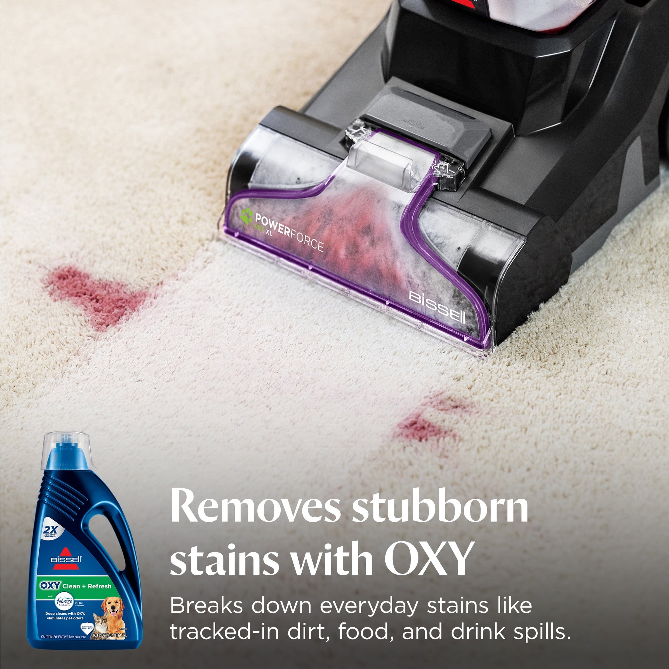 BISSELL OXY Clean + Refresh with Febreze Carpet Cleaning Solution - Fresh Scent, Best Paired with Upright Deep Cleaners, Deep Cleans with Oxy, Eliminates Pet Odors, 5959W, 60 fl oz