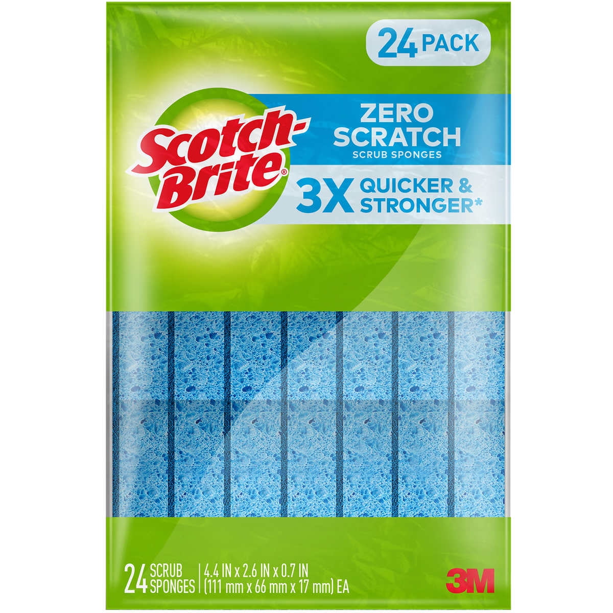 Scotch-Brite Scrub Sponges Zero Scratch Blue 24 Count