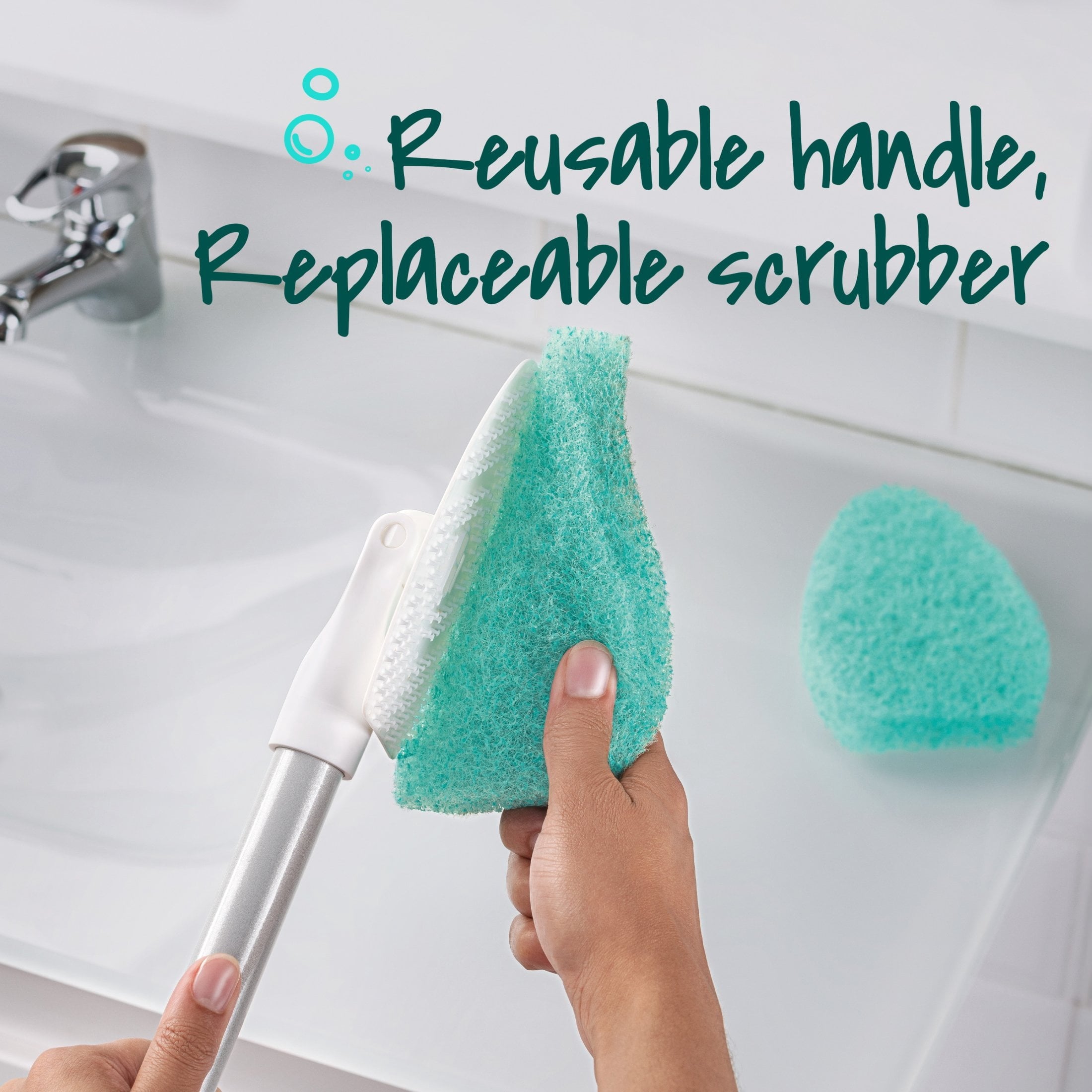 Scotch-Brite Extendable Tub & Tile Scrubber Kit - 1 Handle and 3 Non-Scratch Scrubber Pads