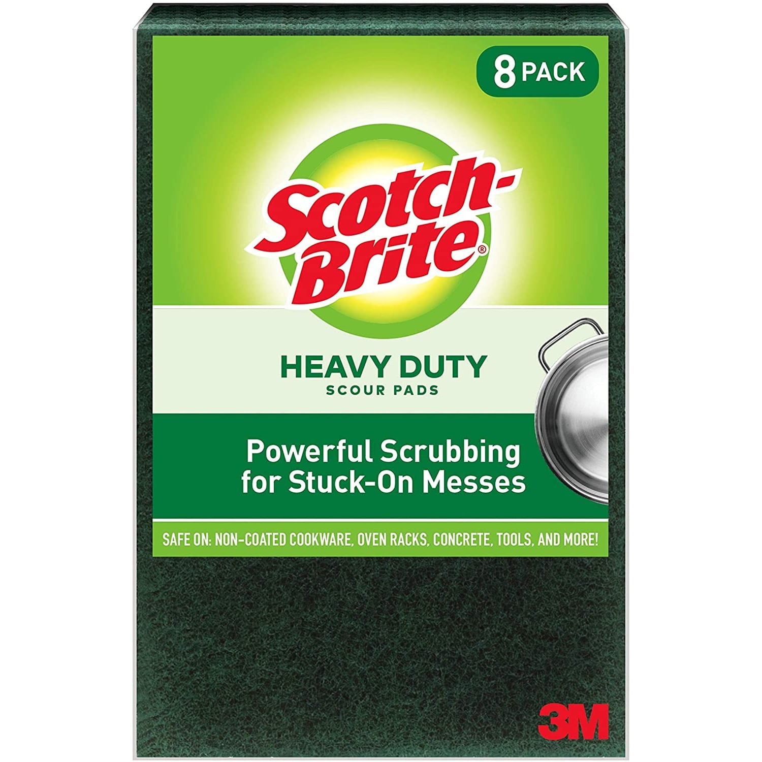 Scotch-Brite Heavy Duty Scour Pads: 9 in. x 6 in. (Green) 8-pack