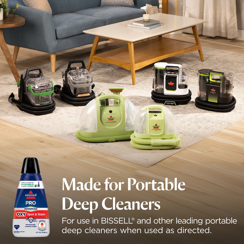 BISSELL Advanced Pro Oxy Spot and Stain Cleaner with StainProtect - Portable Deep Cleaning Formula, Fresh Scent, Removes Stains, Eliminates Odors, and Shield Carpets, 32 fl oz, 2038W - 2-Pack