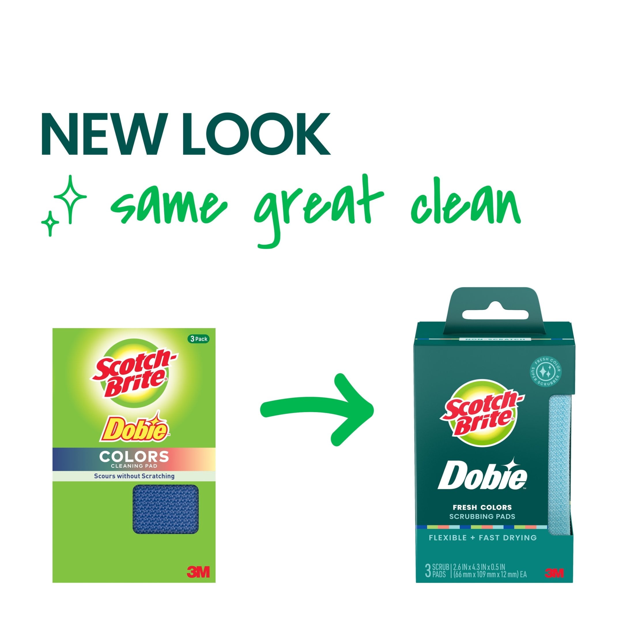 Scotch-Brite Dobie Colors All-Purpose Cleaning Pads - 3 Pads