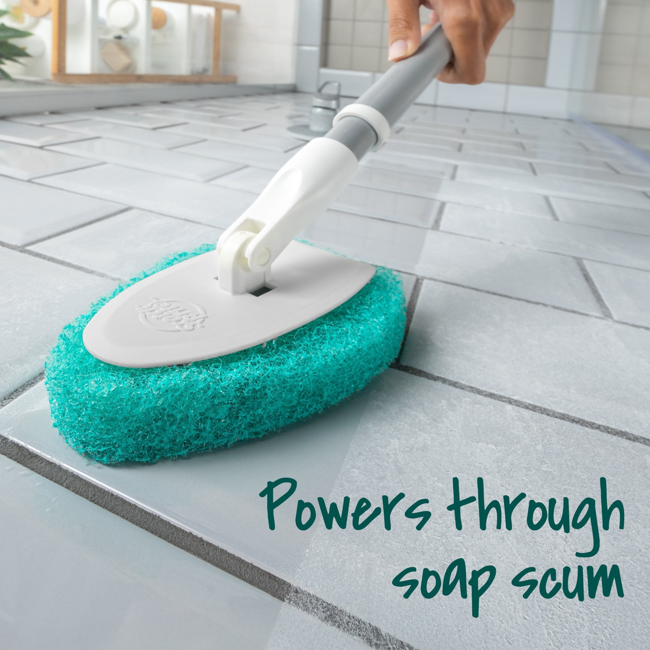 Scotch-Brite Extendable Tub & Tile Scrubber Kit - 1 Handle and 3 Non-Scratch Scrubber Pads
