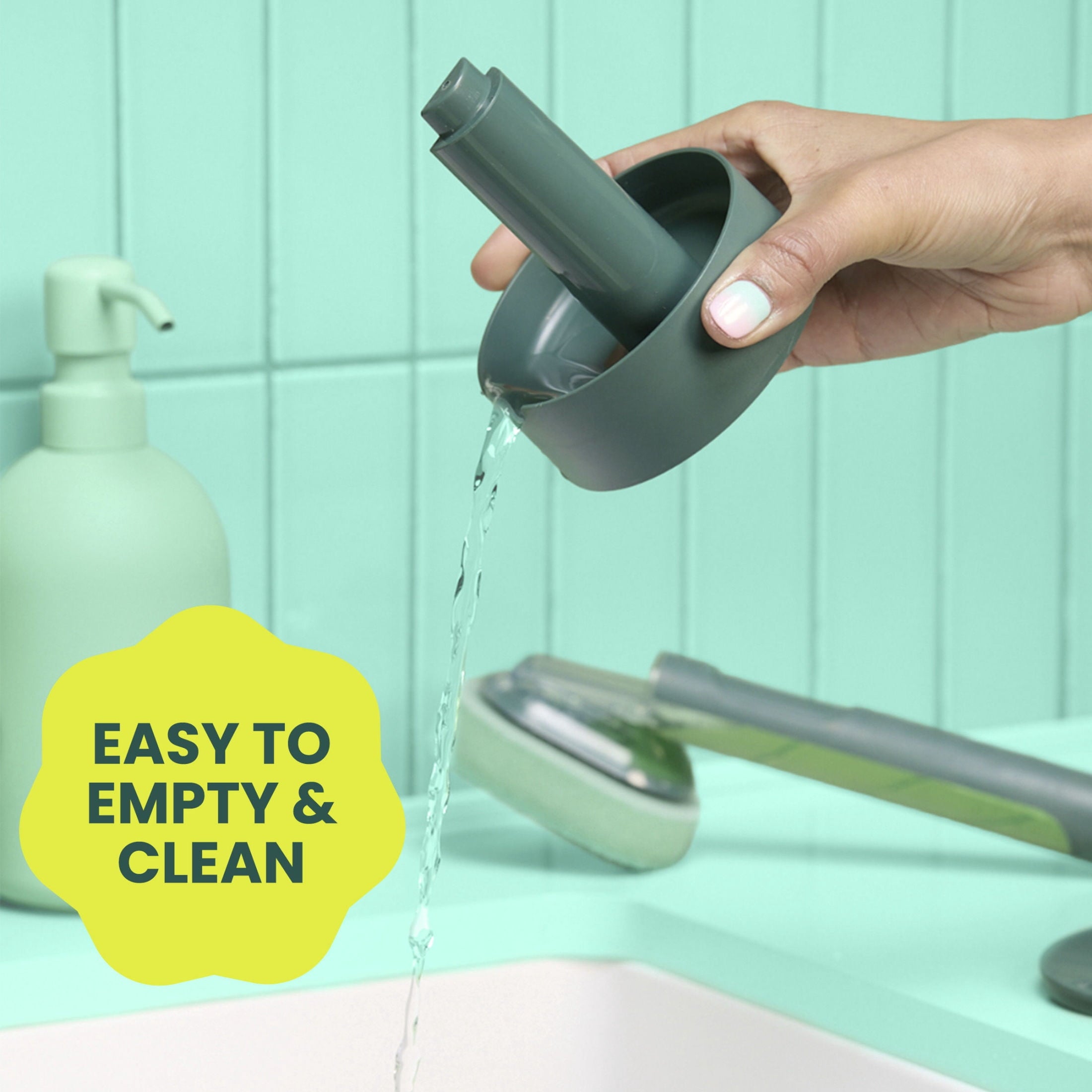 Brite by Scotch-Brite Fillable Dishwand with Drain + Dry Stand - Household and Kitchen Sponge, 1 Dishwand with Soap Dispenser