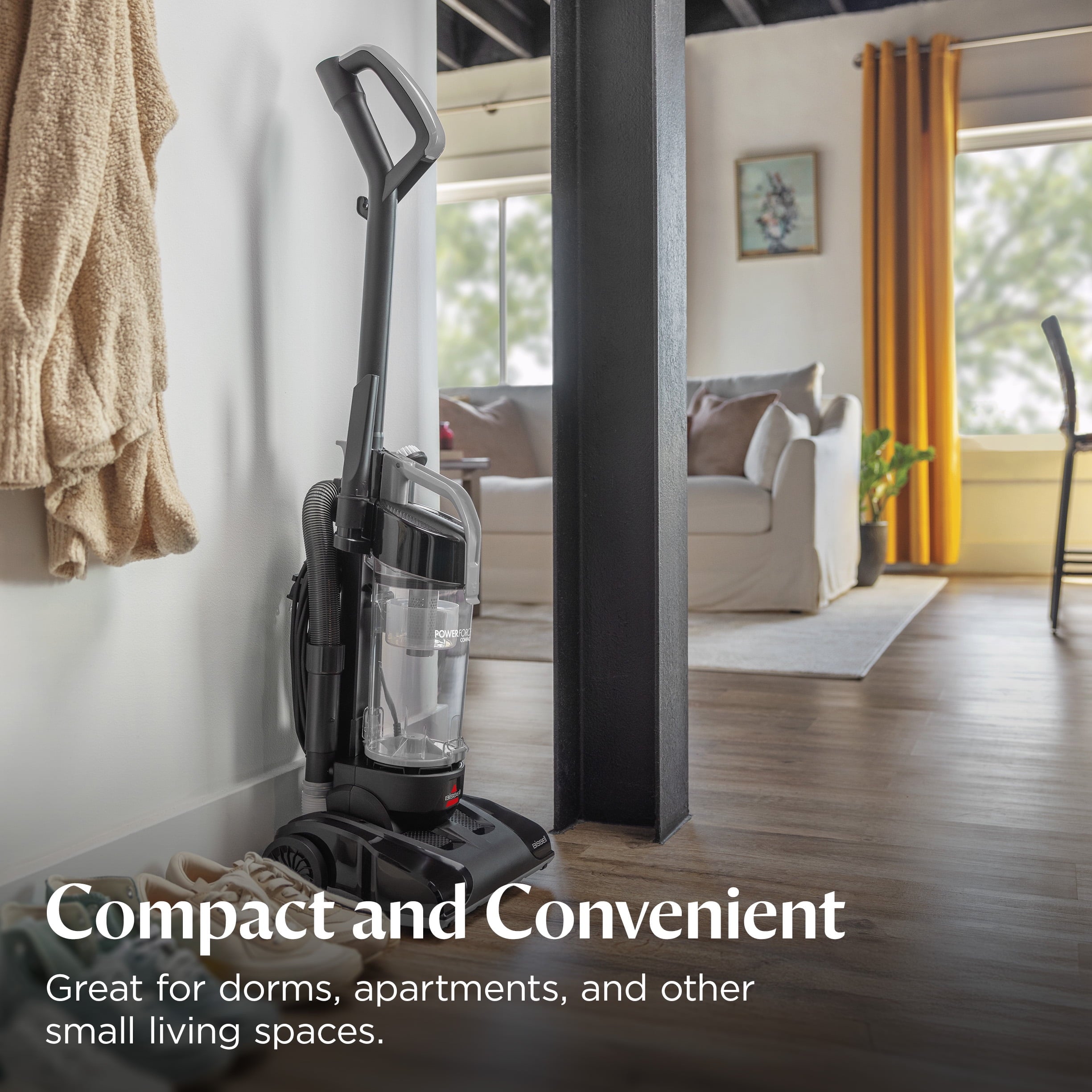 BISSELL PowerForce Compact - Bagless, Upright Vacuum, Lightweight, Powerful Suction, High Reach Wand, Hard Floor and Carpet, 4362, Gray & Black