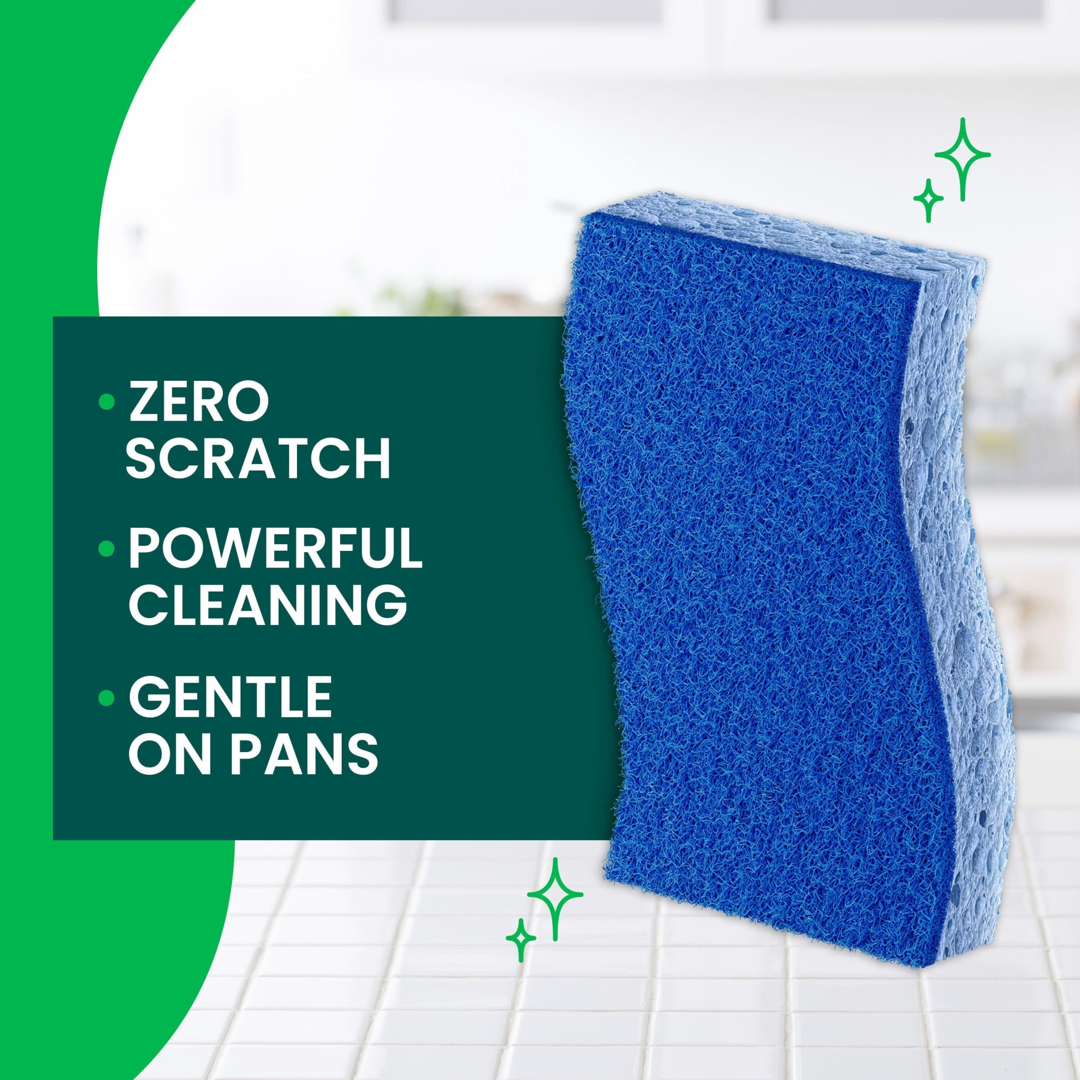 Scotch-Brite Zero Scratch - Non-Scratch, Cleaning Scrub Sponge, 3 Dish Sponges