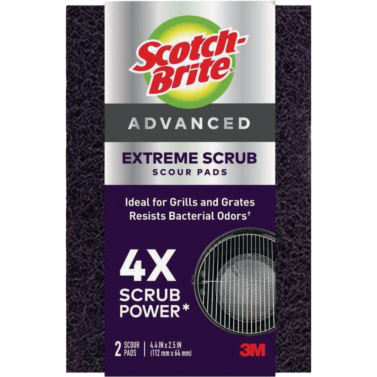 Scotch-Brite Advanced Extreme Scrub - Ideal for Grills and Grates, 12 Scour Pads