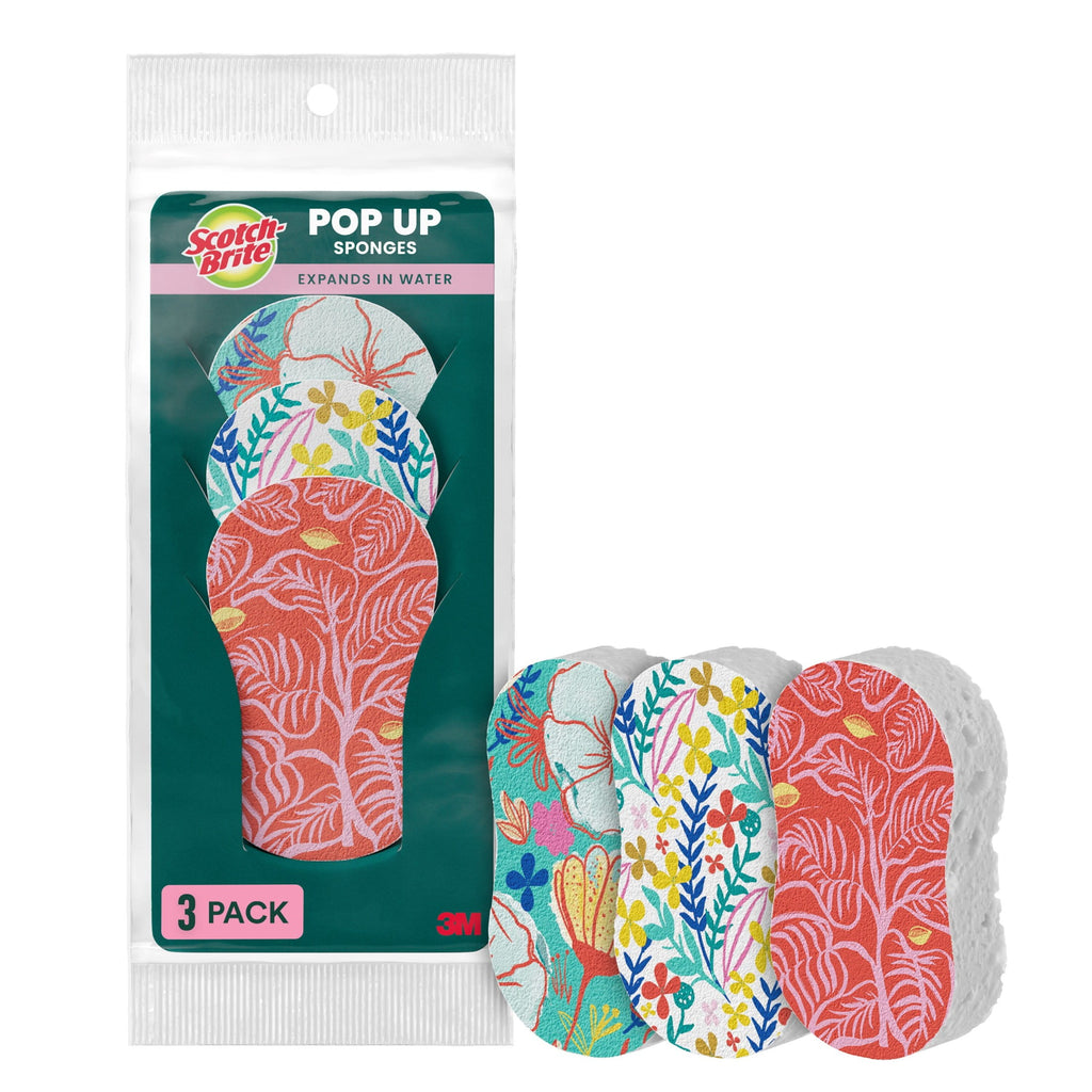 Scotch-Brite Pop Up Sponges - Expands In Water, 3 Sponges