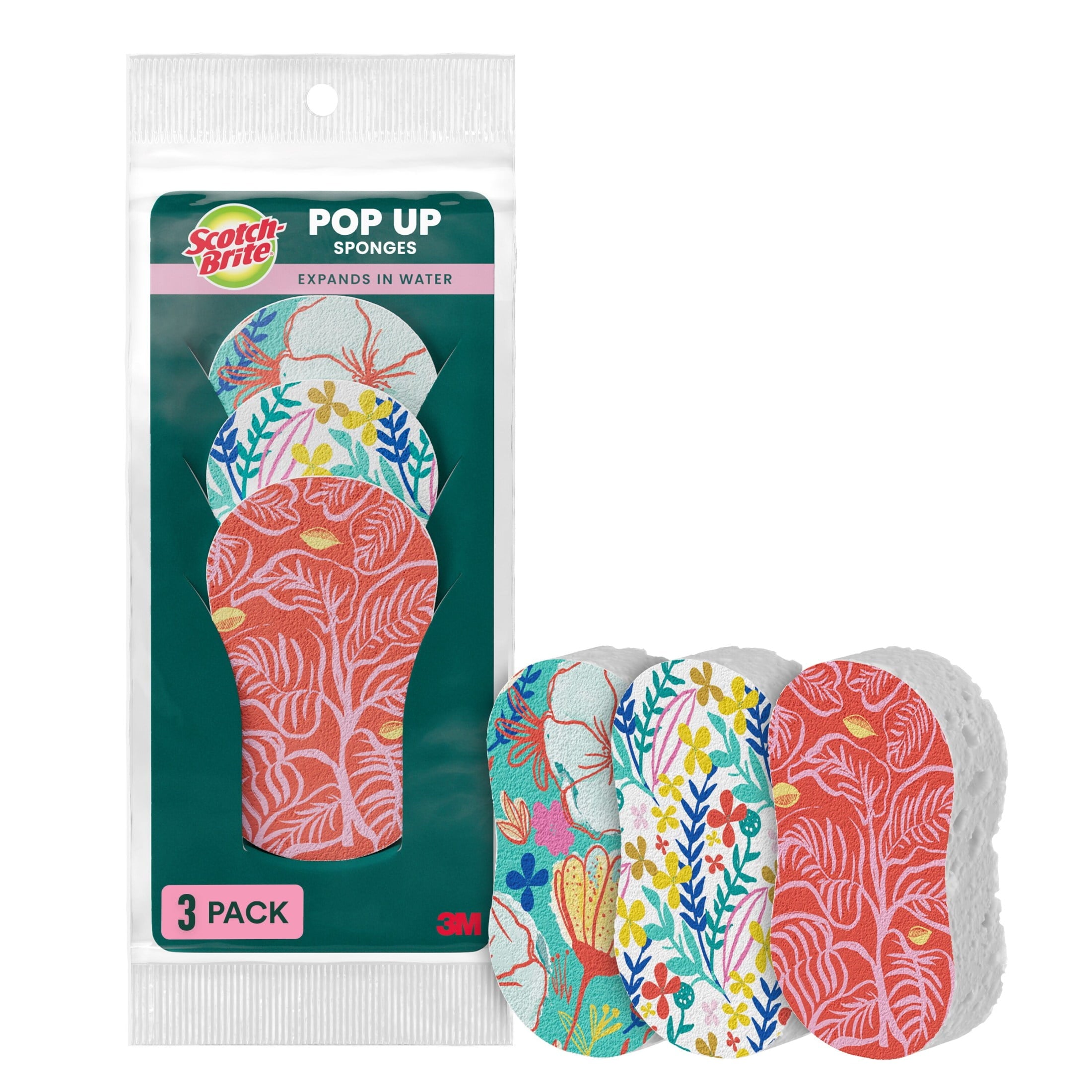Scotch-Brite Pop Up Sponges - Expands In Water, 3 Sponges