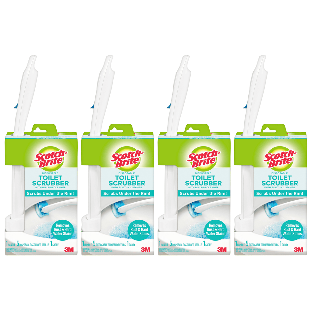Scotch-Brite Disposable Toilet Scrubber Cleaning System: 1 Starter Kit (White) [4-pack] 558-SK-4NP