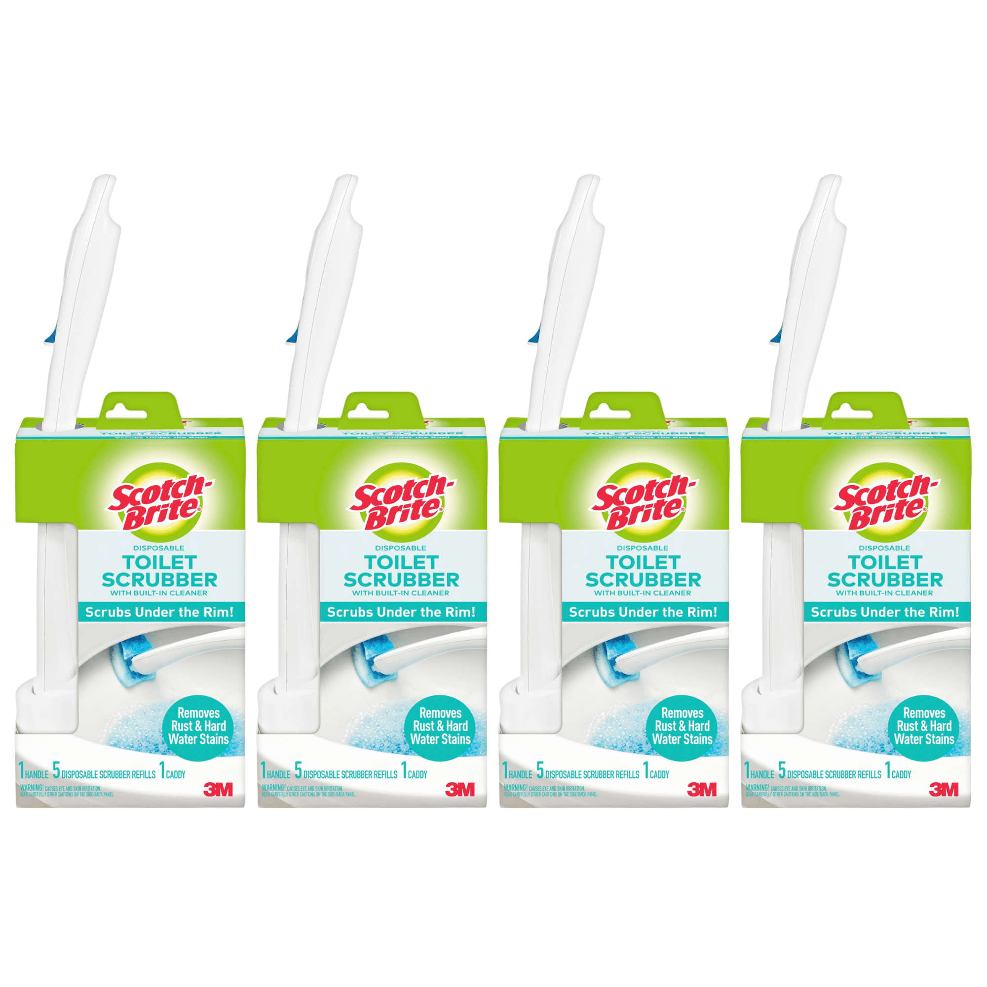 Scotch-Brite Disposable Toilet Scrubber Cleaning System: 1 Starter Kit (White) [4-pack] 558-SK-4NP