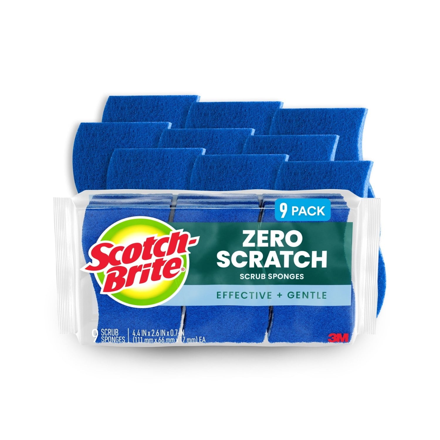 Scotch-Brite Zero Scratch - Non-Scratch, Cleaning Scrub Sponges, 9 Dish Sponges