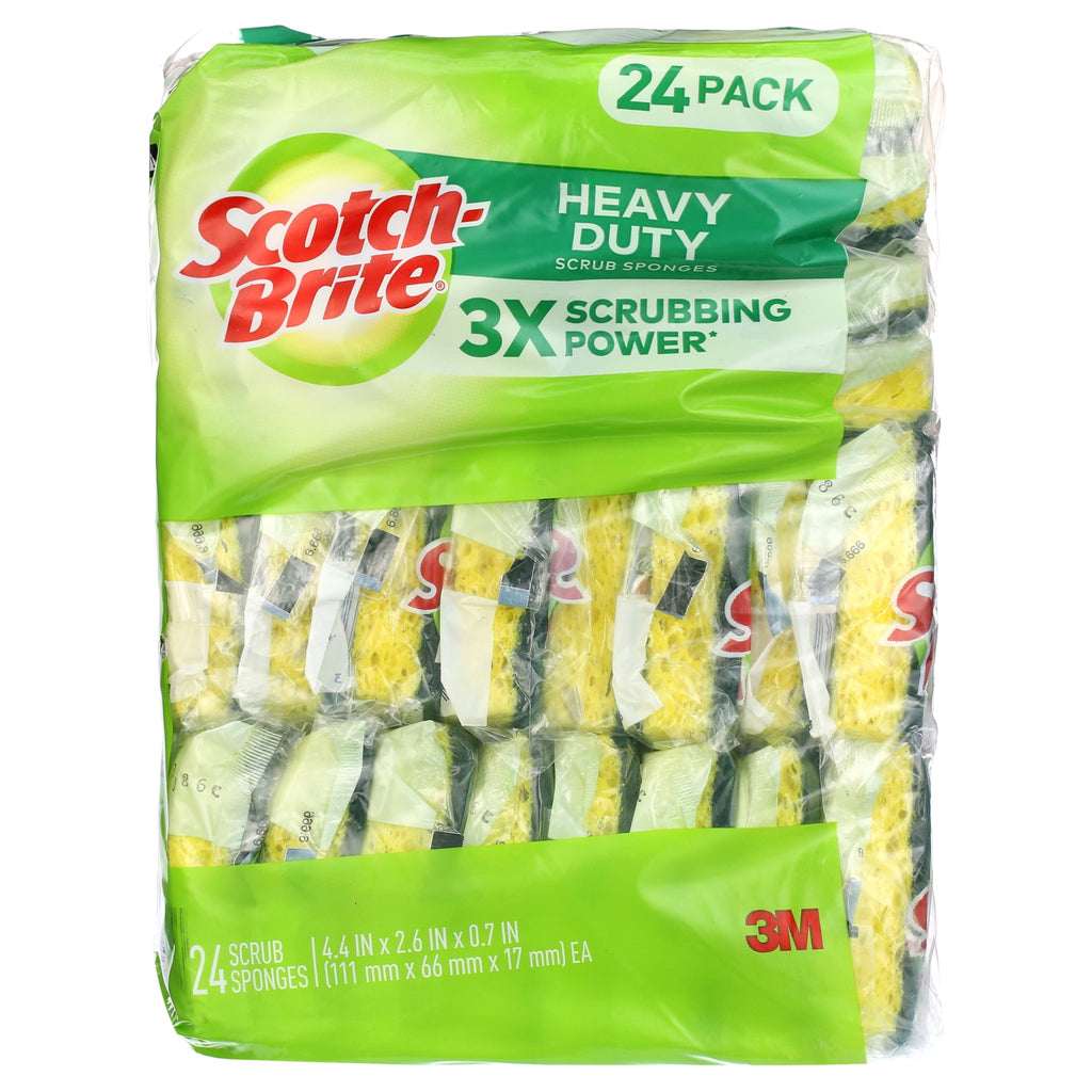 Scotch-Brite Scrub Sponges Heavy Duty Yellow 24 Count