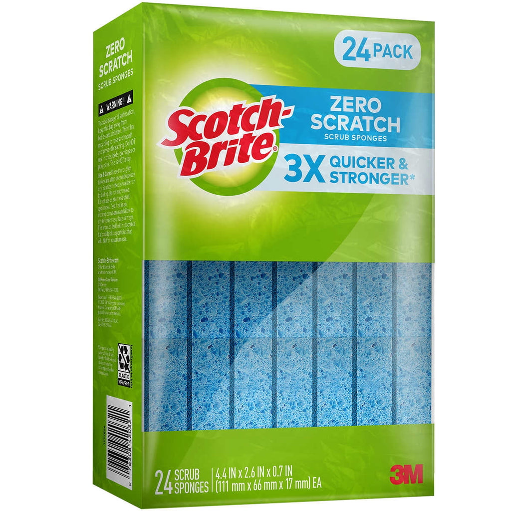Scotch-Brite Scrub Sponges Zero Scratch Blue 24 Count