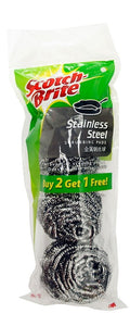 Scotch-Brite Stainless Steel Scour Pad - Dual-Sided - Value Pack - 3 Pack