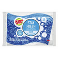 Scotch-Brite Stay Fresh Sponges - Zero Scratch, Odor Free Guarantee, Antibacterial, 3 Scrubbers