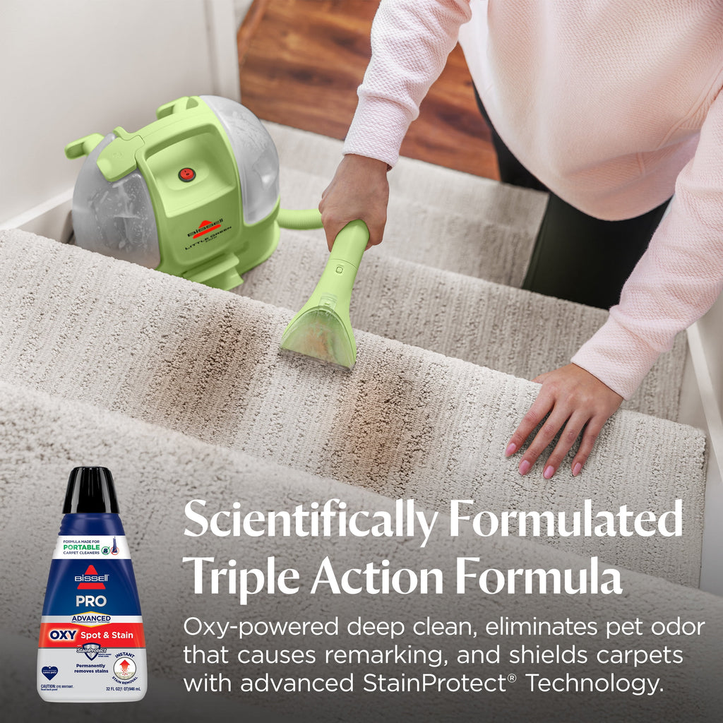 BISSELL Advanced Pro Oxy Spot and Stain Cleaner with StainProtect - Portable Deep Cleaning Formula, Fresh Scent, Removes Stains, Eliminates Odors, and Shield Carpets, 32 fl oz, 2038W - 4-Pack