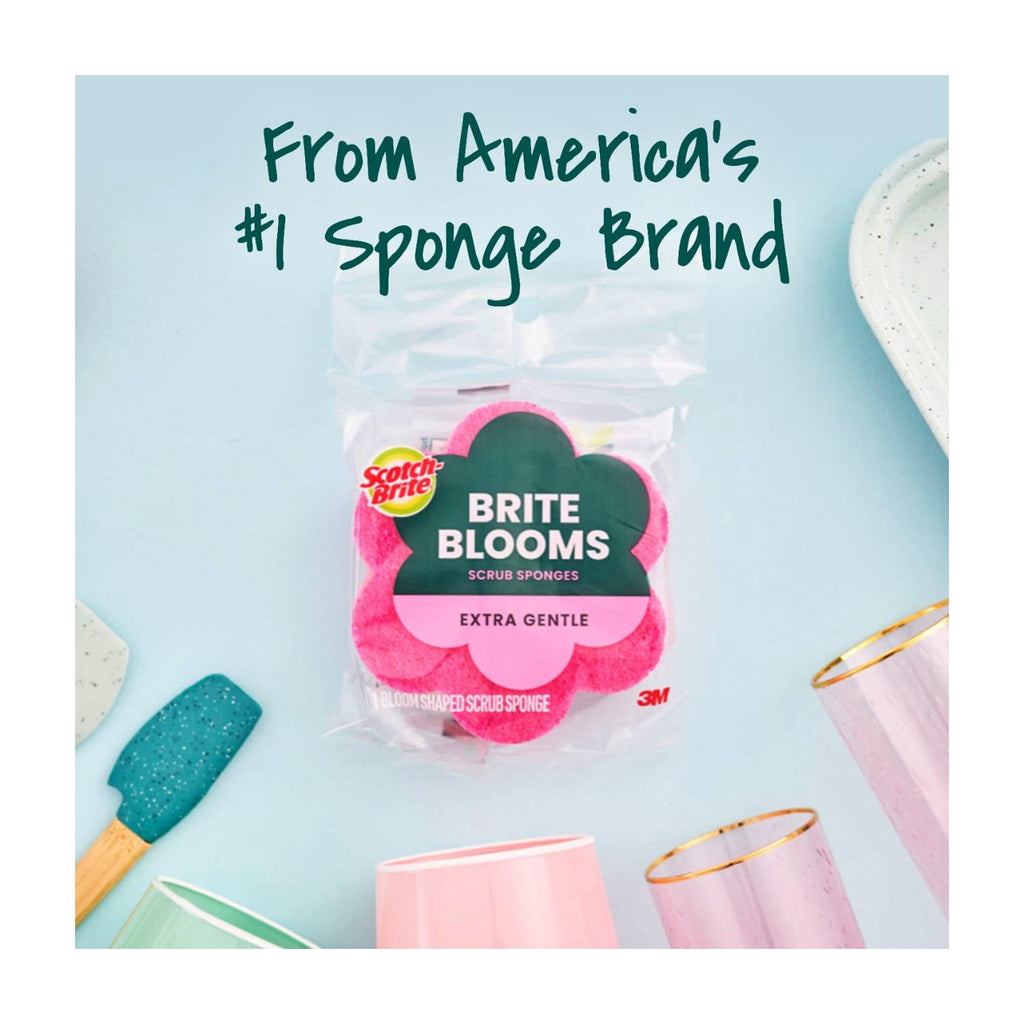 Scotch-Brite Brite Blooms Collection - 2 Extra Gentle Scrub Sponges and 4 Dobie Non-Scratch Sponges