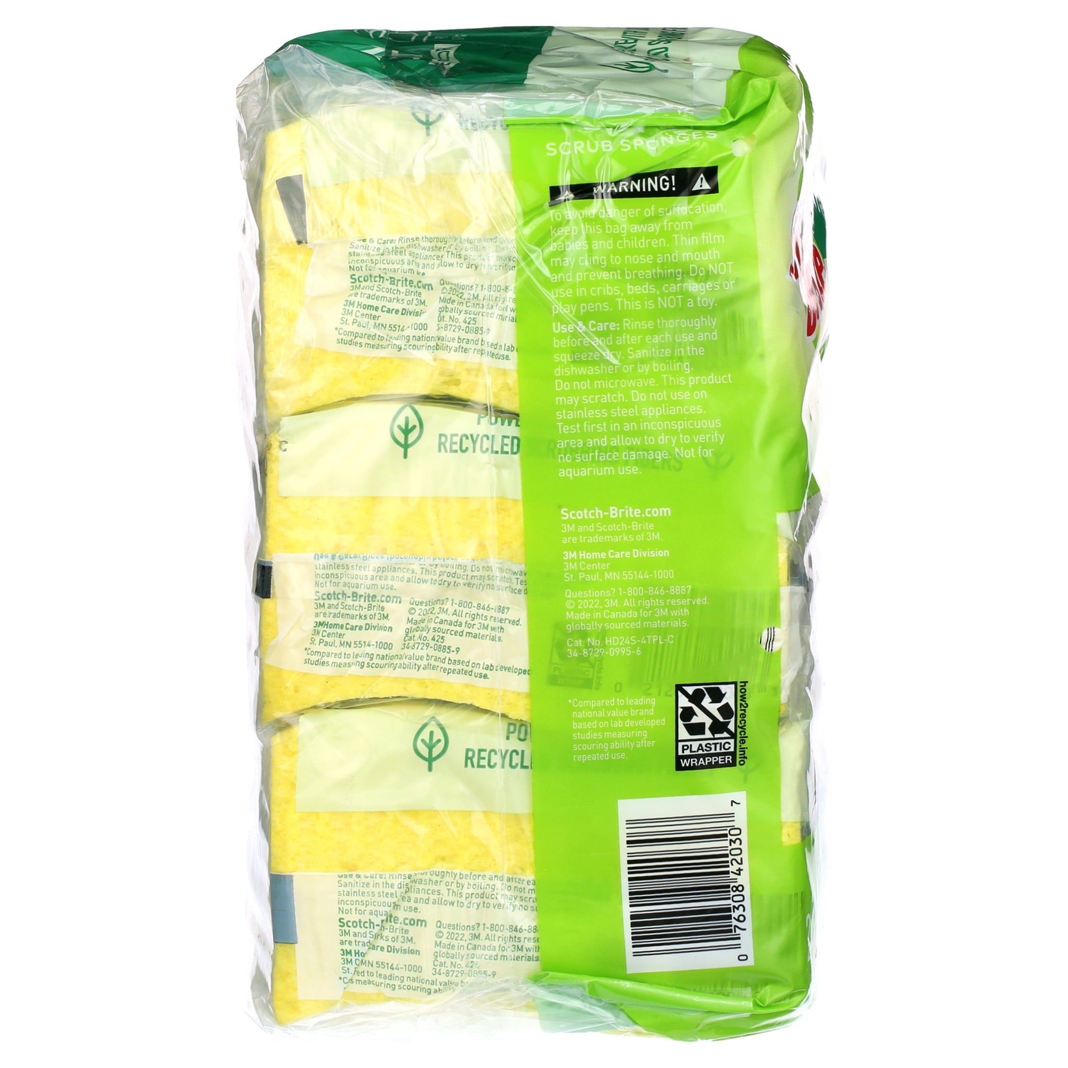 Scotch-Brite Scrub Sponges Heavy Duty Yellow 24 Count