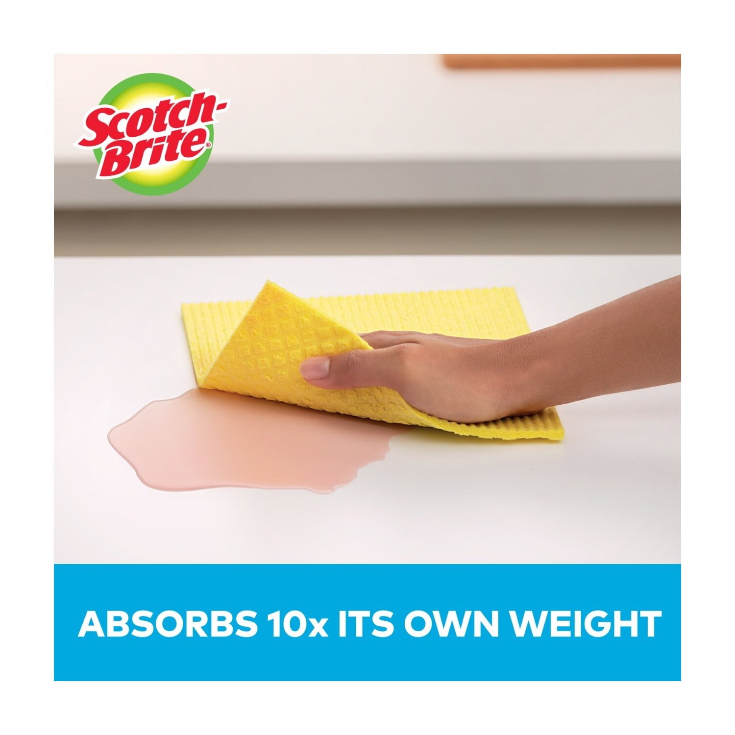 Scotch-Brite Sponge Cloth - Alternative to Towels, Multicolor, 2 Clothes - 2-Pack