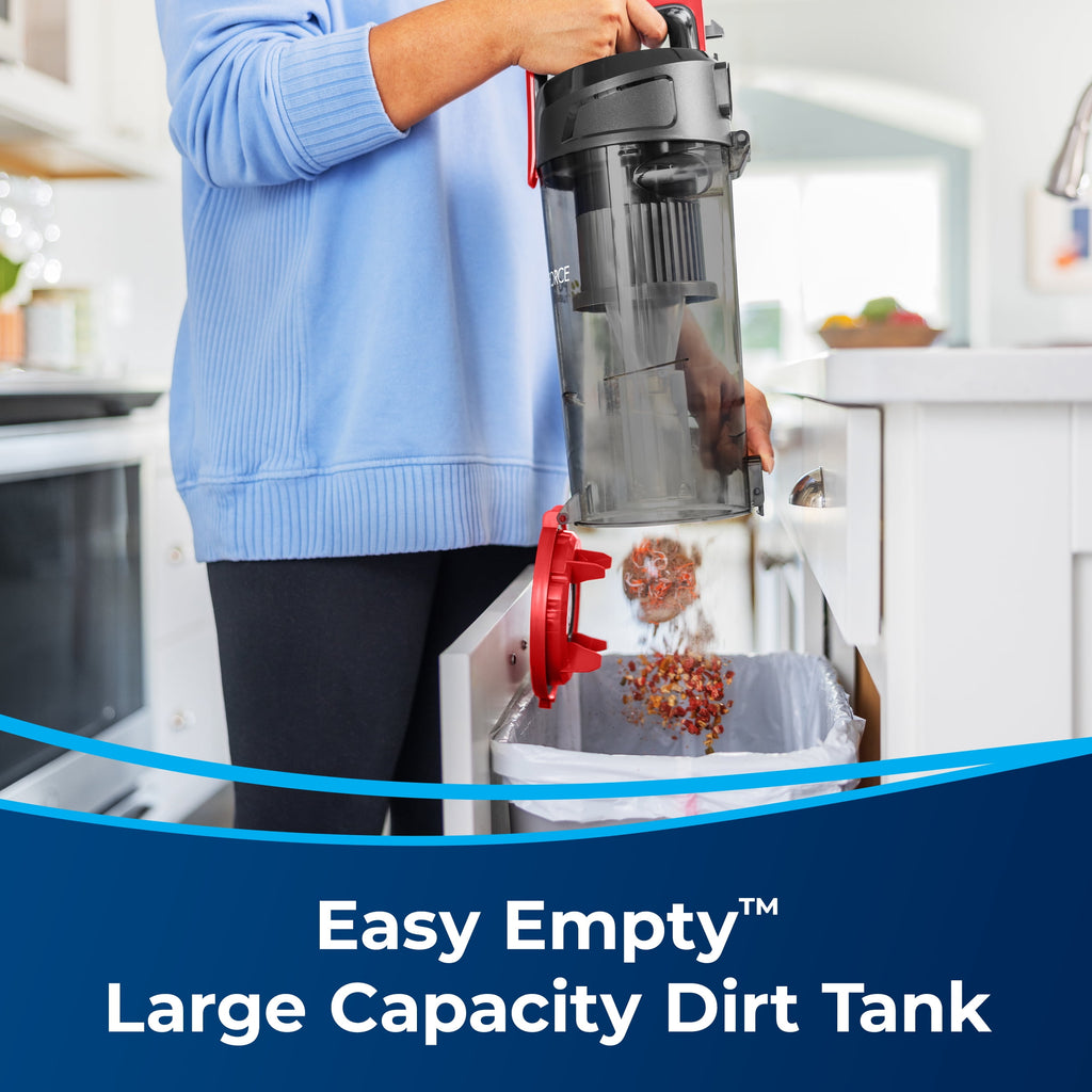 BISSELL PowerForce Helix Turbo Pet - Bagless, Upright Vacuum, Pet Friendly, Specialized Pet TurboBrush Tool, Wide Cleaning Path, Easy Empty Large Capacity Dirt tank, 3332, Black & Red