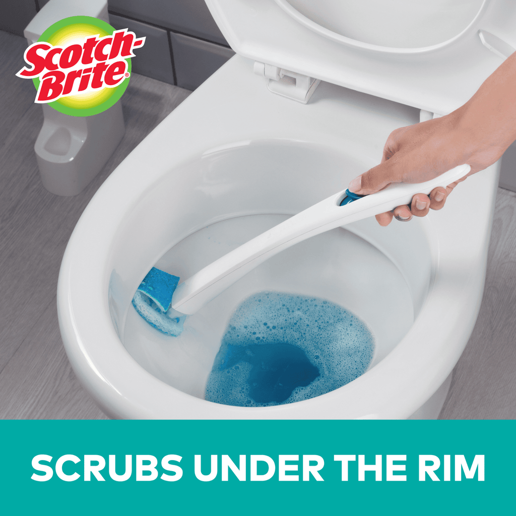 Scotch-Brite Disposable Toilet Scrubber Cleaning System: 1 Starter Kit (White) [4-pack] 558-SK-4NP