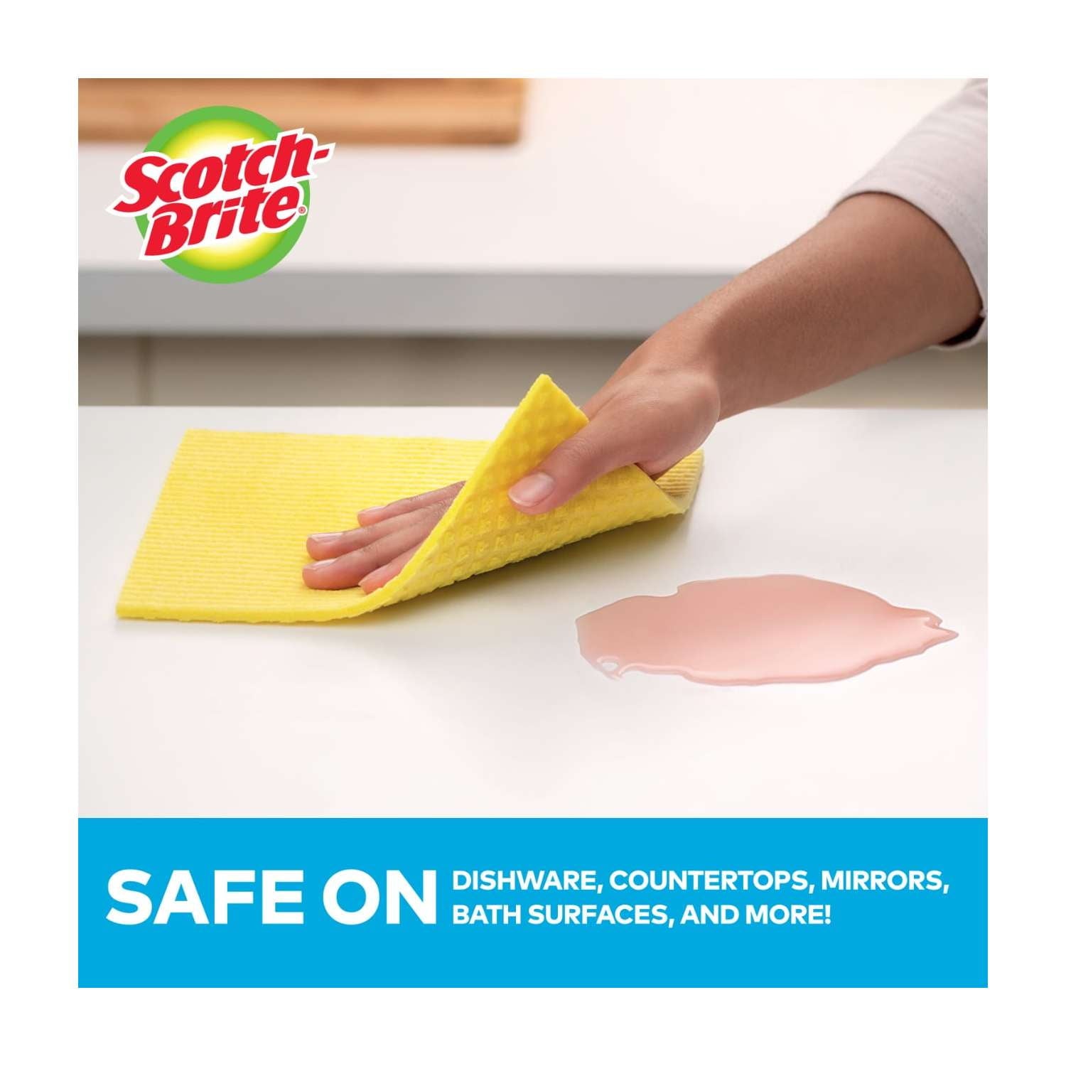 Scotch-Brite Sponge Cloth - Alternative to Towels, Multicolor, 2 Clothes - 2-Pack